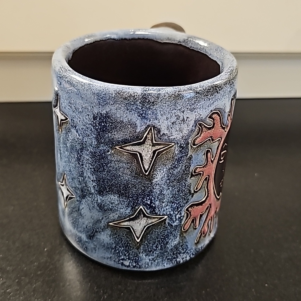Mara Stoneware Blue Celestial Signed Mug - Size 16 oz - Picture 6 of 8